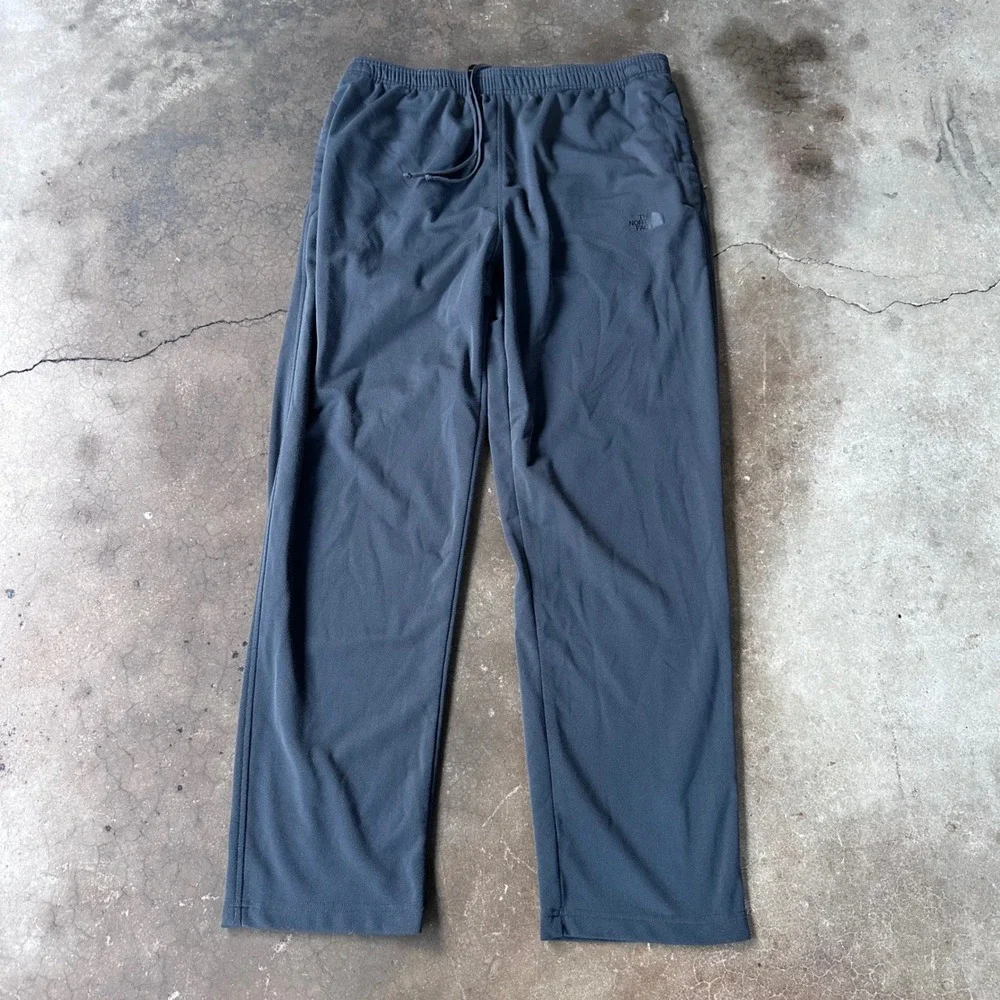 The North Face Fleece Pants Mens XL Gray Excellent Straight Leg Outdoor Lounge